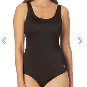 Hurley Black Ribbed 1pc Bathing Suit size XX-Large